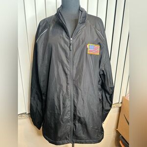 Core 365 Men's Black Windbreaker Lightweight Jacket USA Patch Big & Tall SZ 2XL